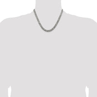 Sterling Silver Antiqued 6.5mm Curb Chain Necklace - 18 inches with Lobster Clasp by Lumare Gioia