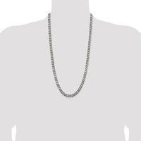 Sterling Silver Antiqued 6.5mm Curb Chain Necklace - 28 Inches by Lumare Gioia