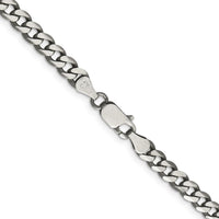 Sterling Silver Antiqued 6mm Curb Chain Necklace - 22 Inches by Lumare Gioia