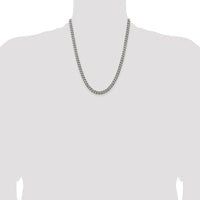 Sterling Silver Antiqued 6mm Curb Chain Necklace - 22 Inches by Lumare Gioia
