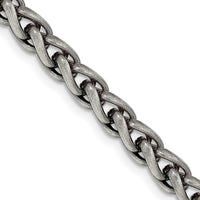 Sterling Silver Antiqued 6mm Round Spiga Chain Necklace with Lobster Clasp - 22 Inches by Lumare Gioia