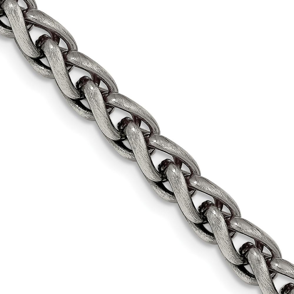 Sterling Silver Antiqued 6mm Spiga Chain Necklace - 24 Inches by Lumare Gioia