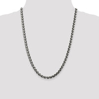 Sterling Silver Antiqued 6mm Spiga Chain Necklace - 24 Inches by Lumare Gioia