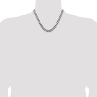 Sterling Silver Antiqued 7.5mm Curb Chain Necklace - 18 inches by Lumare Gioia