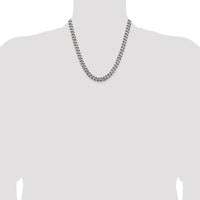 Sterling Silver Antiqued 7.5mm Curb Chain Necklace - 20 inches by Lumare Gioia