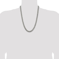 Sterling Silver Antiqued 7.5mm Curb Chain Necklace with Lobster Clasp - 24 Inches by Lumare Gioia