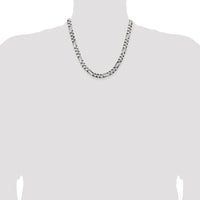 Sterling Silver Antiqued 7.5mm Figaro Chain - 20" Length by Lumare Gioia