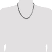 Sterling Silver Antiqued 8.3mm Curb Chain - 20" Length with Lobster Clasp by Lumare Gioia
