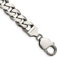 Sterling Silver Antiqued 9.3mm Curb Chain Bracelet - 8 Inches by Lumare Gioia