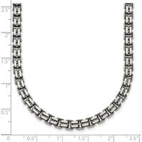 Sterling Silver Antiqued Brushed 5.00mm Box Link 19.75" Necklace with Lobster Clasp by Lumare Gioia