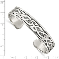 Sterling Silver Antiqued Celtic Cuff Bracelet - 12.5mm Width by Lumare Gioia