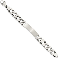 Sterling Silver Antiqued Curb Link Engraveable ID Bracelet - 8.5 inches by Lumare Gioia