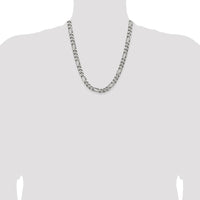 Sterling Silver Antiqued Figaro Chain Necklace - 22 inches, 7.75mm Width by Lumare Gioia