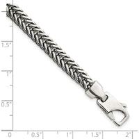 Sterling Silver Antiqued Polished 6mm Wheat Chain Bracelet - 8" Length by Lumare Gioia