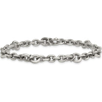 Sterling Silver Black Ruthenium-Plated Brushed and Textured Fancy Cable Link Men's Bracelet - 8.5" by Lumare Gioia