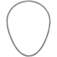 Sterling Silver Black Ruthenium-Plated Brushed Fancy Curb Chain 22" Necklace by Lumare Gioia