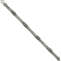 Sterling Silver Black Ruthenium-Plated Curb Chain Bracelet 8.5" by Lumare Gioia