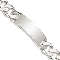 Sterling Silver Curb Link ID Bracelet - 8.5in Length, Polished Finish, Engravable by Lumare Gioia