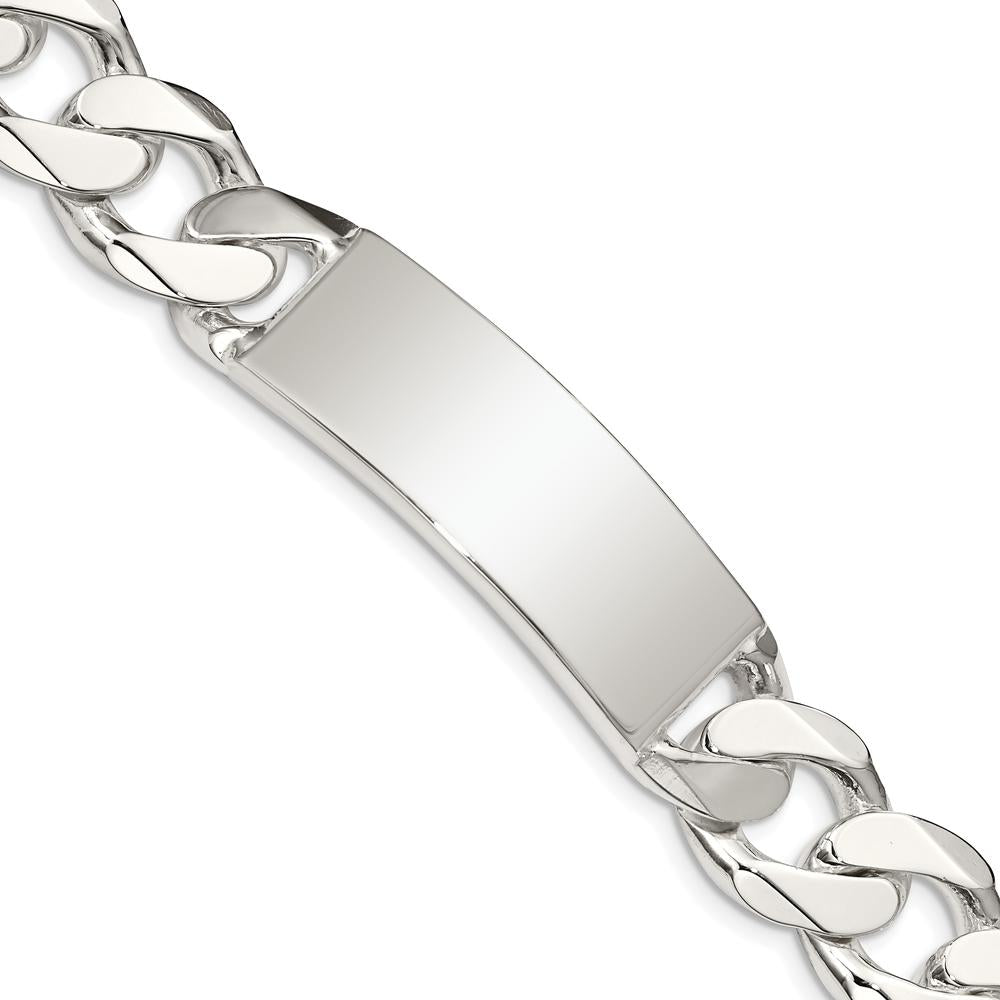 Sterling Silver Curb Link ID Bracelet - 8.5in Length, Polished Finish, Engravable by Lumare Gioia
