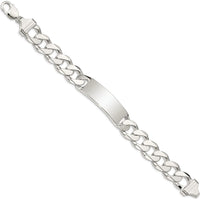 Sterling Silver Curb Link ID Bracelet - 8.5in Length, Polished Finish, Engravable by Lumare Gioia