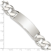 Sterling Silver Curb Link ID Bracelet - 8.5in Length, Polished Finish, Engravable by Lumare Gioia
