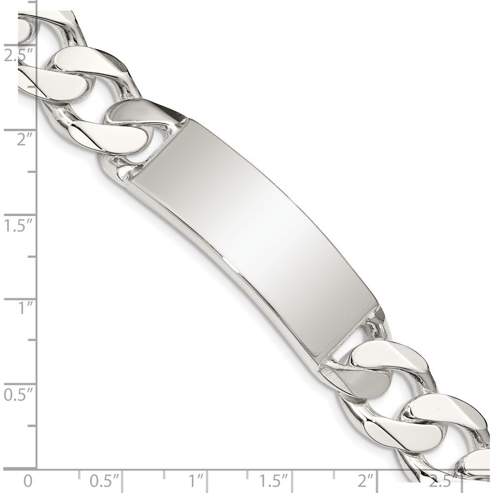 Sterling Silver Curb Link ID Bracelet - 8.5in Length, Polished Finish, Engravable by Lumare Gioia