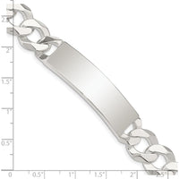 Sterling Silver Curb Link ID Bracelet with Engravable Charm - 8.5in Length by Lumare Gioia