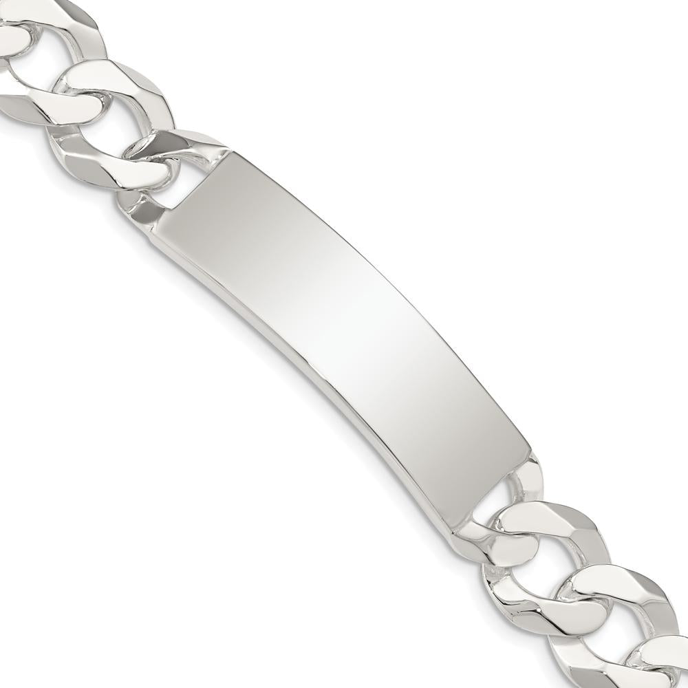 Sterling Silver Curb Link ID Bracelet with Polished Finish - 7.5 inches by Lumare Gioia