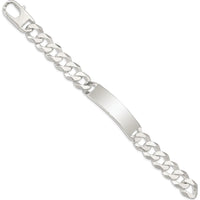 Sterling Silver Curb Link ID Bracelet with Polished Finish - 7.5 inches by Lumare Gioia