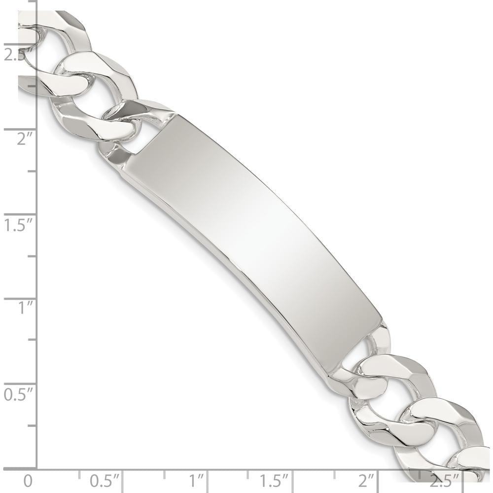 Sterling Silver Curb Link ID Bracelet with Polished Finish - 7.5 inches by Lumare Gioia