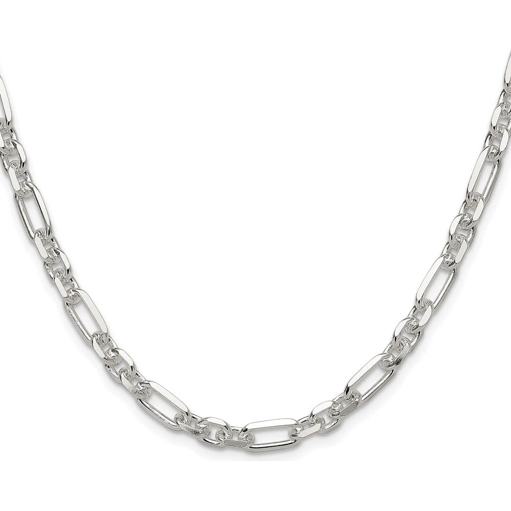 Sterling Silver Diamond-Cut 6mm Cable Link Chain Necklace - 24 Inches Long by Lumare Gioia