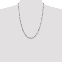 Sterling Silver Diamond-Cut 6mm Cable Link Chain Necklace - 24 Inches Long by Lumare Gioia