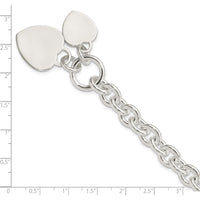 Sterling Silver Engraveable Heart Disc on Fancy Link Toggle Bracelet - 7.75 inches by Lumare Gioia