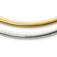Sterling Silver Flash Gold-Plated Reversible Cubetto Omega Necklace - 18 inches by Lumare Gioia