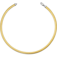 Sterling Silver Flash Gold-Plated Reversible Cubetto Omega Necklace - 18 inches by Lumare Gioia