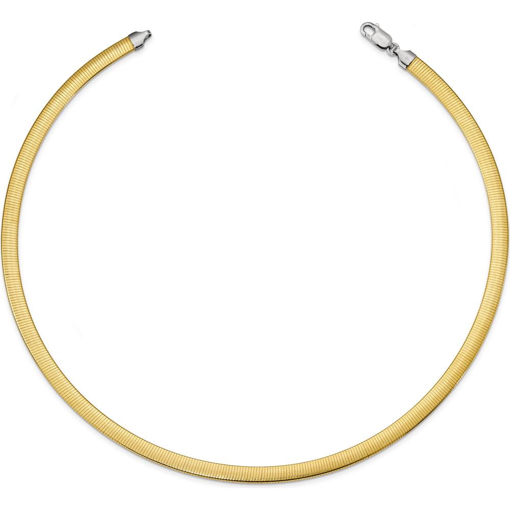Sterling Silver Flash Gold-Plated Reversible Cubetto Omega Necklace - 18 inches by Lumare Gioia