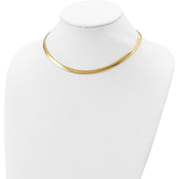 Sterling Silver Flash Gold-Plated Reversible Cubetto Omega Necklace - 18 inches by Lumare Gioia