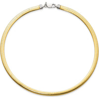 Sterling Silver Flash Gold-Plated Reversible Cubetto Omega Necklace - 18 inches by Lumare Gioia