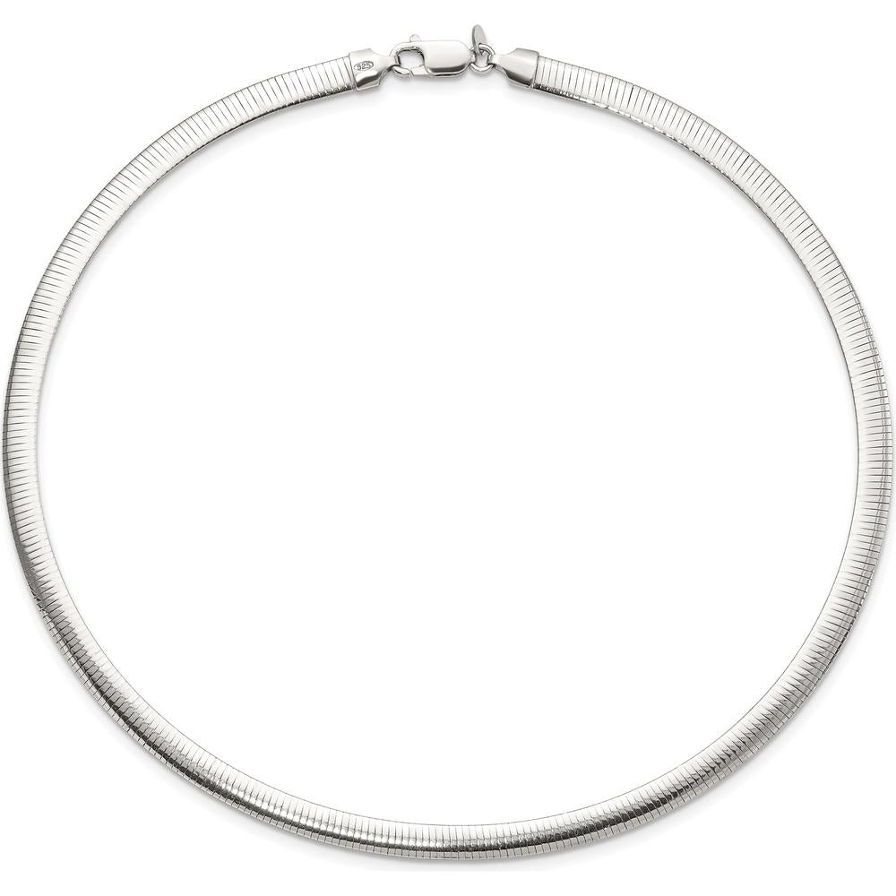 Sterling Silver Flash Gold-Plated Reversible Cubetto Omega Necklace - 18 inches by Lumare Gioia