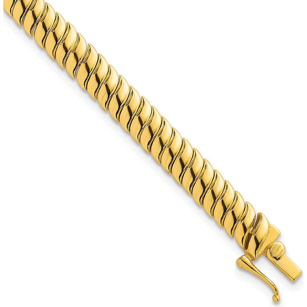 Sterling Silver Gold-Tone Polished Fancy 5.8mm S-Link Bracelet - 6.75 Inches Long by Lumare Gioia
