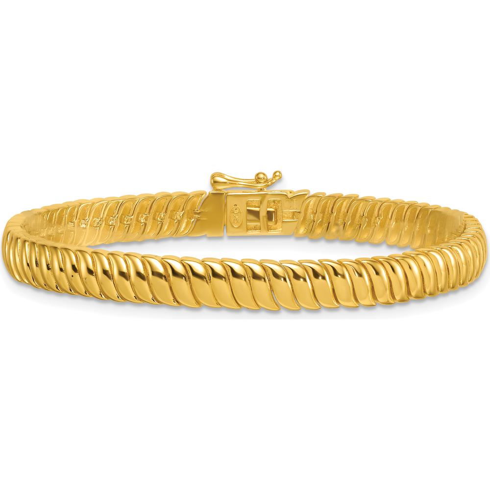 Sterling Silver Gold-Tone Polished Fancy 5.8mm S-Link Bracelet - 6.75 Inches Long by Lumare Gioia