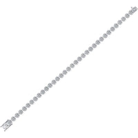 Sterling Silver Heart-Shaped Round Diamond Tennis Bracelet - 1 Carat Total Diamond Weight