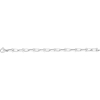Sterling Silver Jax Link Bead Bracelet with Lobster Clasp - 8" Polished Silver Chain by Orozza Fine Jewelry