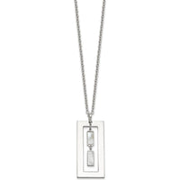 Sterling Silver Open Rectangle Necklace with Mother of Pearl Dangles - 18.25" Length by Lumare Gioia