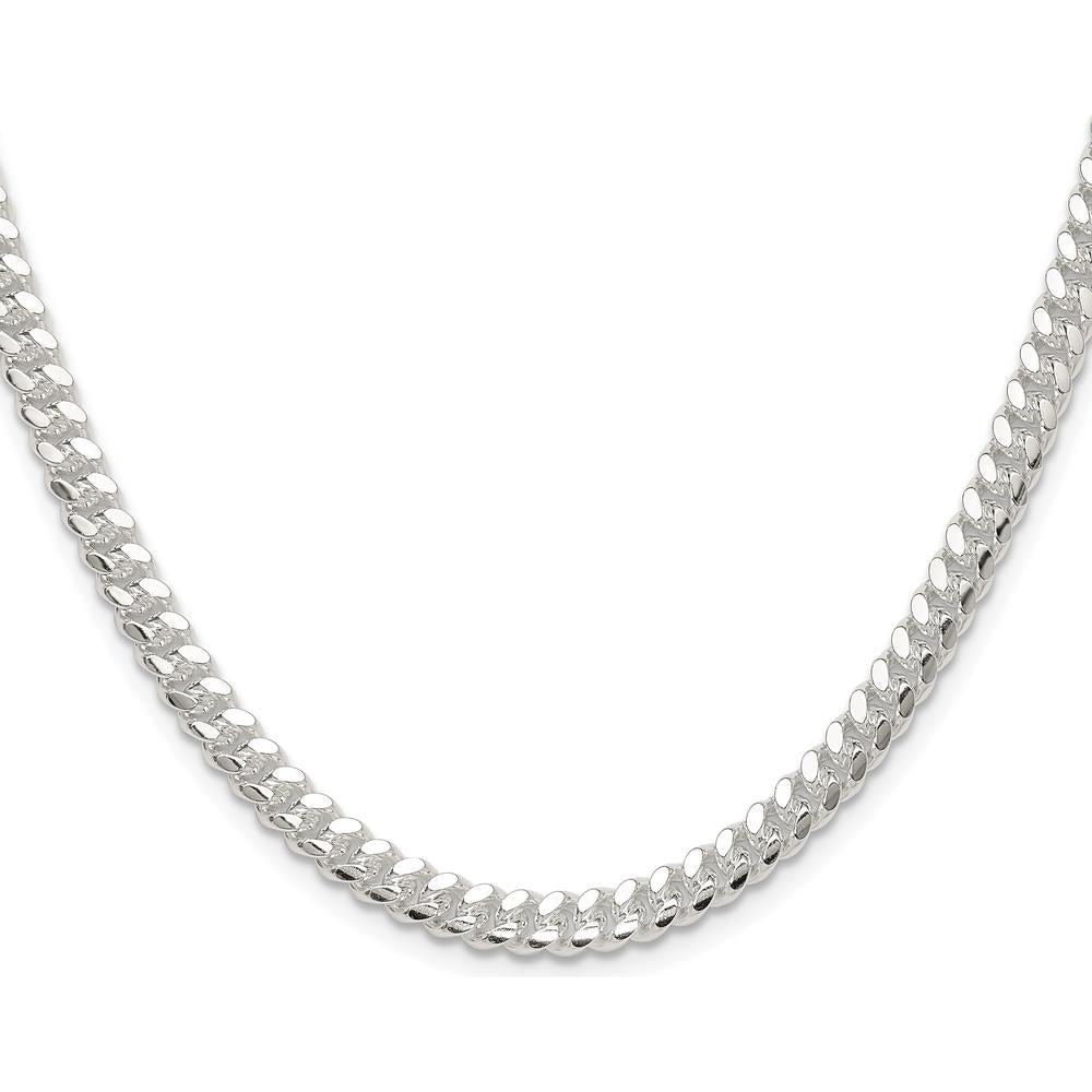 Sterling Silver Polished 22" Domed Curb Chain - 5.7mm Width by Lumare Gioia
