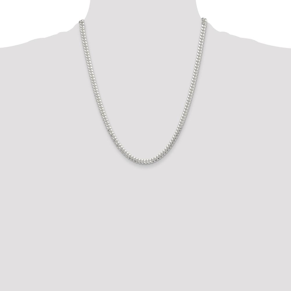 Sterling Silver Polished 22" Domed Curb Chain - 5.7mm Width by Lumare Gioia