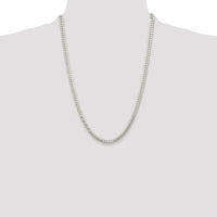 Sterling Silver Polished 24" Domed Curb Chain - 5.7mm Width by Lumare Gioia