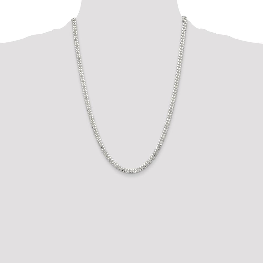 Sterling Silver Polished 24" Domed Curb Chain - 5.7mm Width by Lumare Gioia