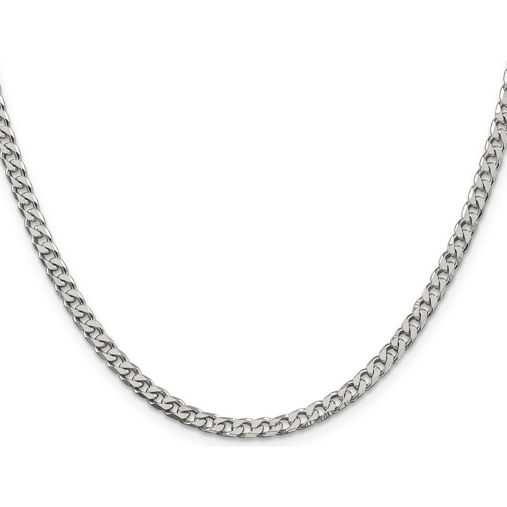 Sterling Silver Polished 3.5mm Curb Chain Necklace - 36 Inches Long by Lumare Gioia