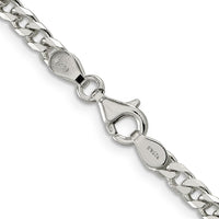 Sterling Silver Polished 3.5mm Curb Chain Necklace - 36 Inches Long by Lumare Gioia